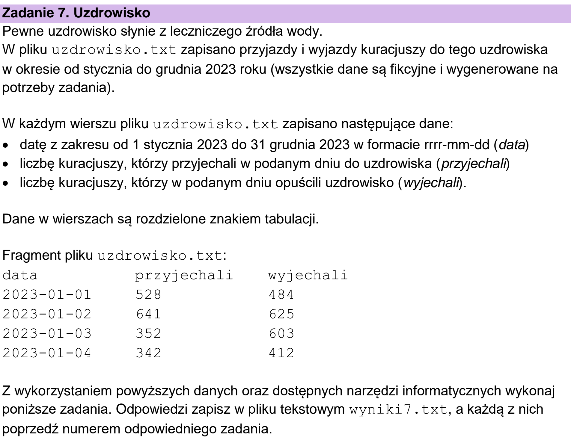 Matura dodatkowa, czerwiec 2024, wstęp zadania 7