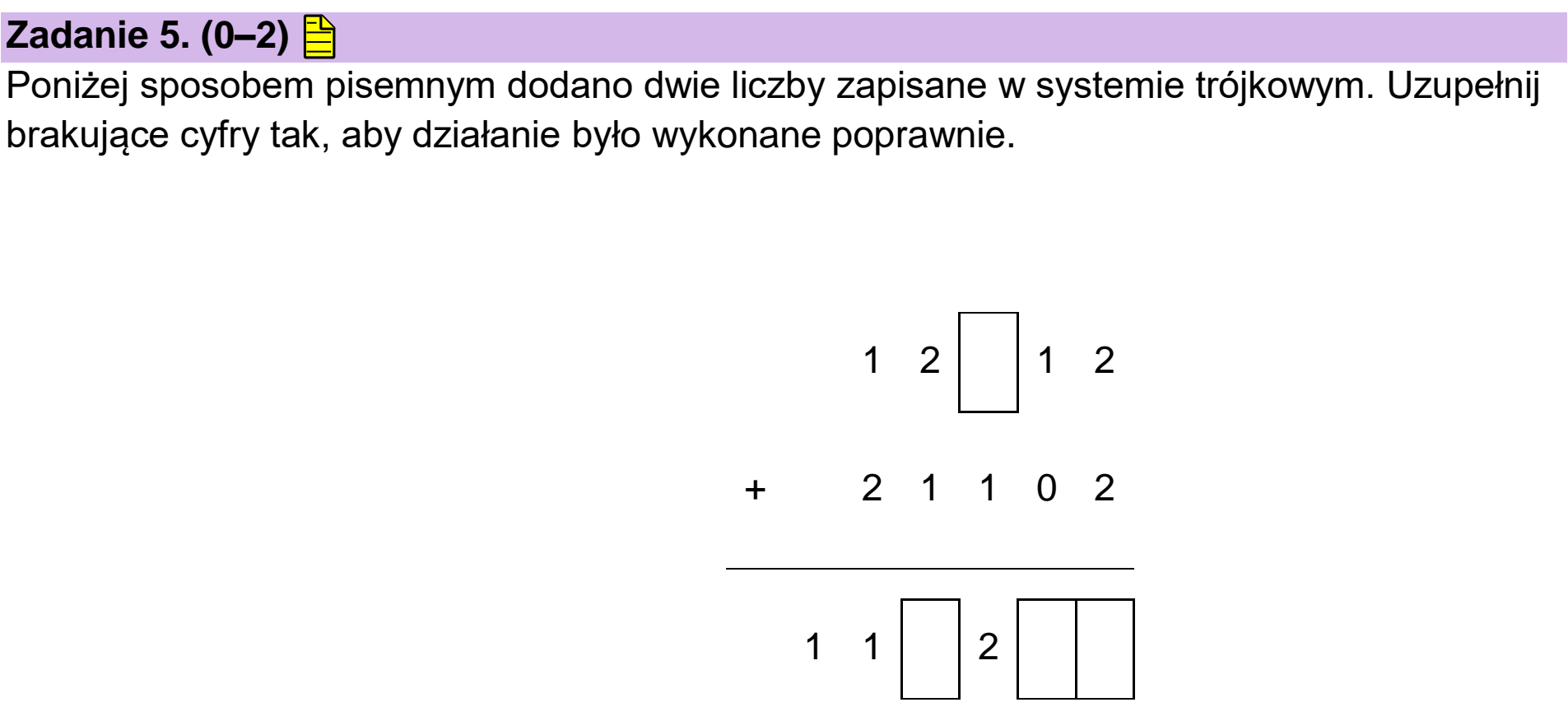 Matura dodatkowa, czerwiec 2025, podgląd zadania 5