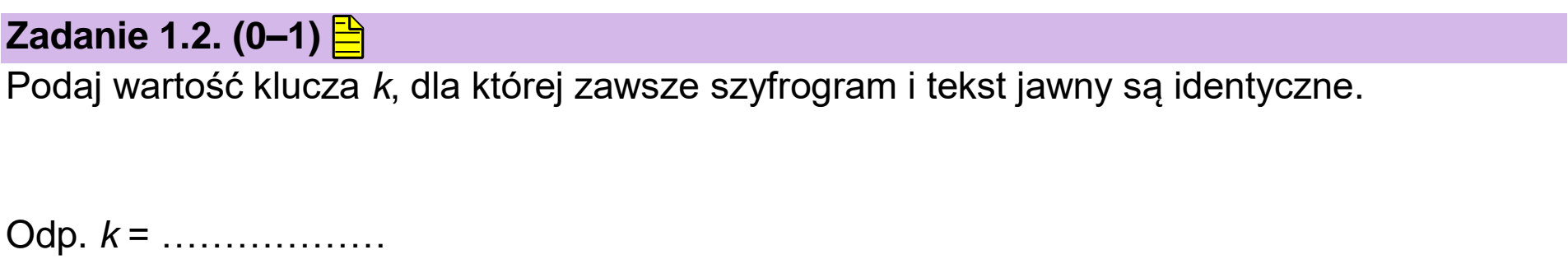 Matura dodatkowa, czerwiec 2026, zadanie 1.2