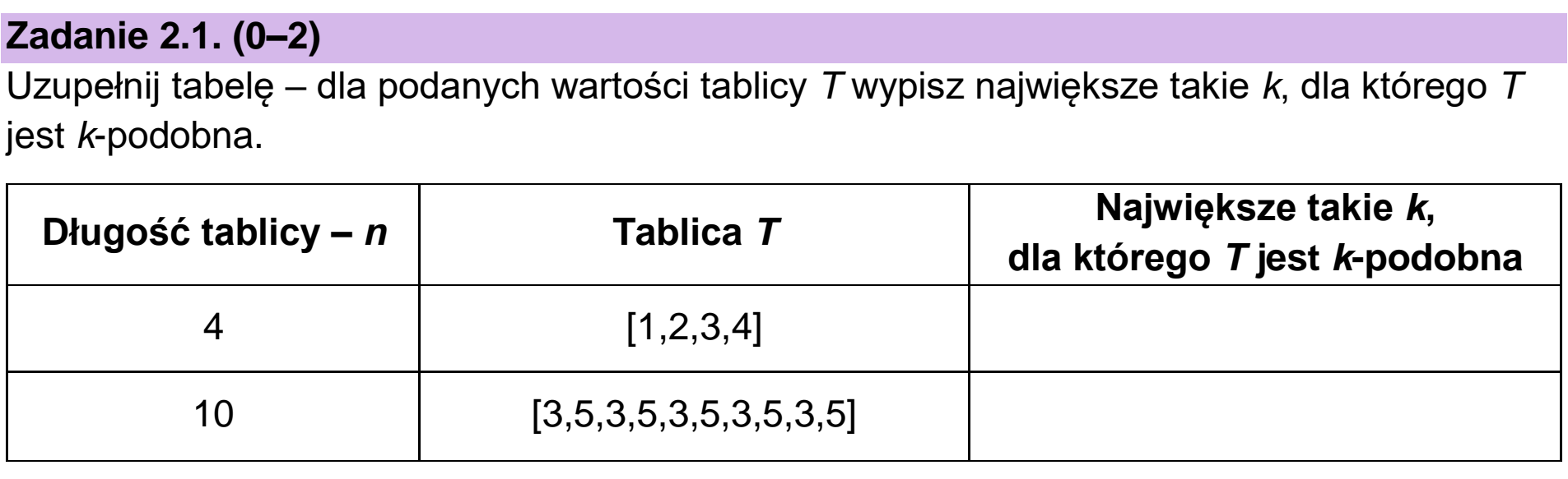 Matura dodatkowa, czerwiec 2026, zadanie 2.1