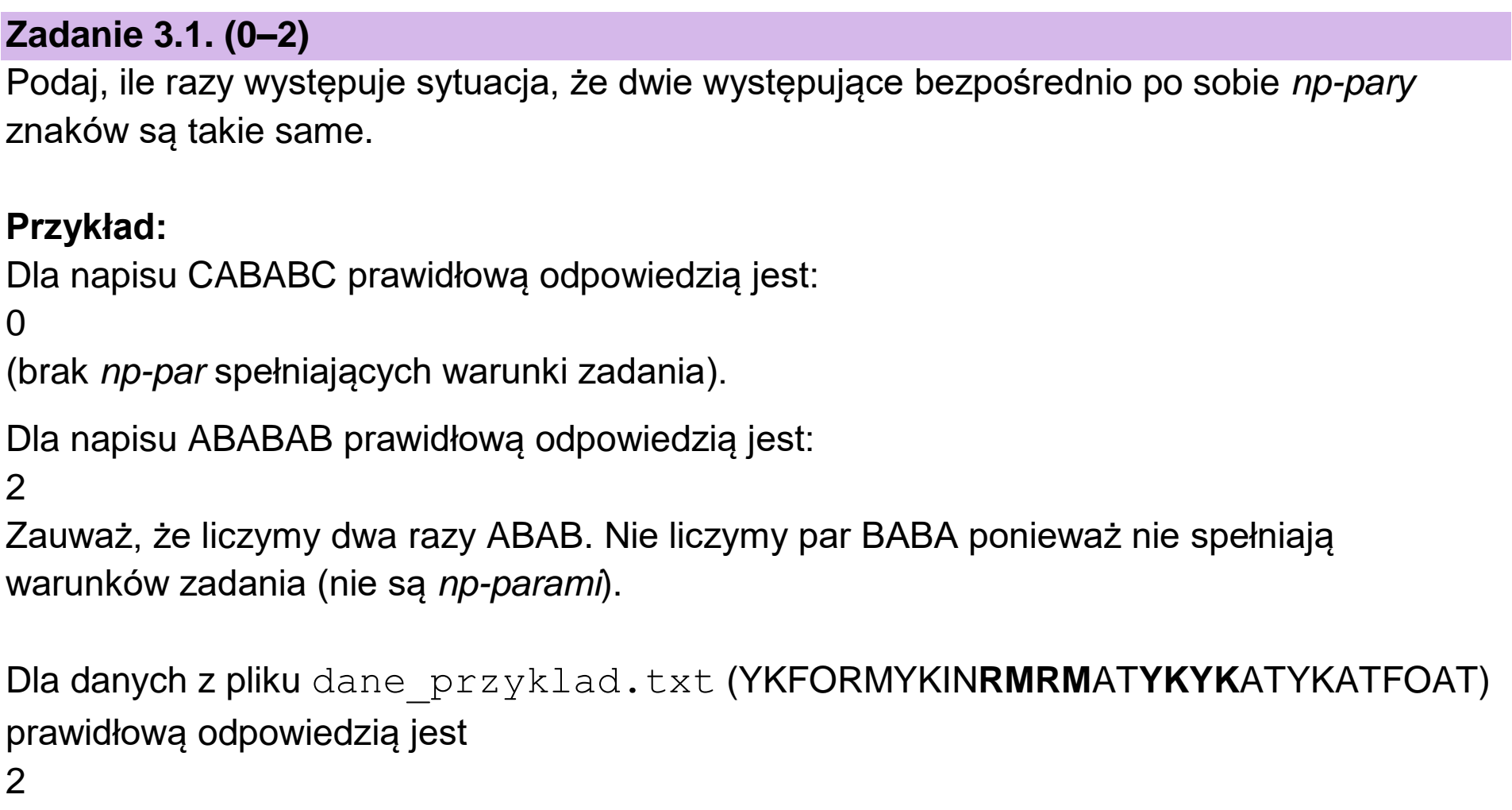Matura dodatkowa, czerwiec 2026, zadanie 3.1
