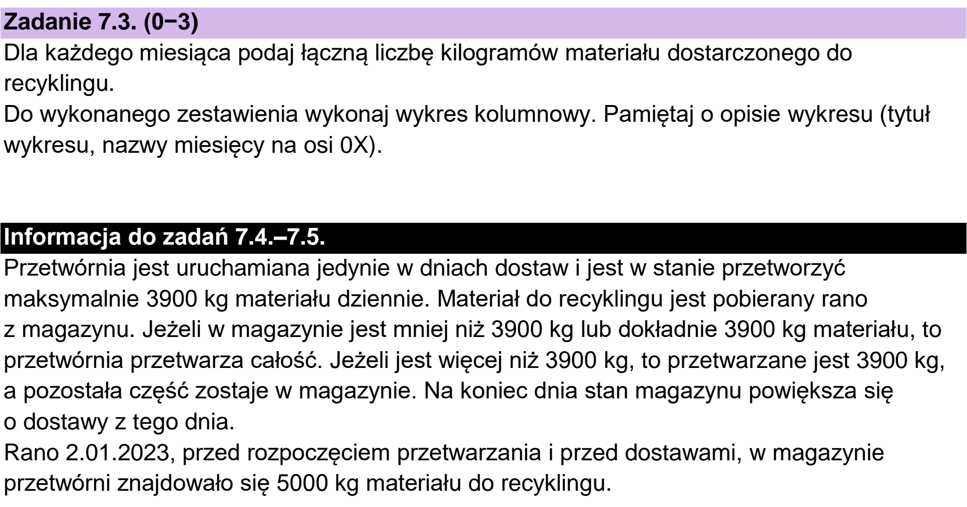 Matura dodatkowa, czerwiec 2026, zadanie 7.3