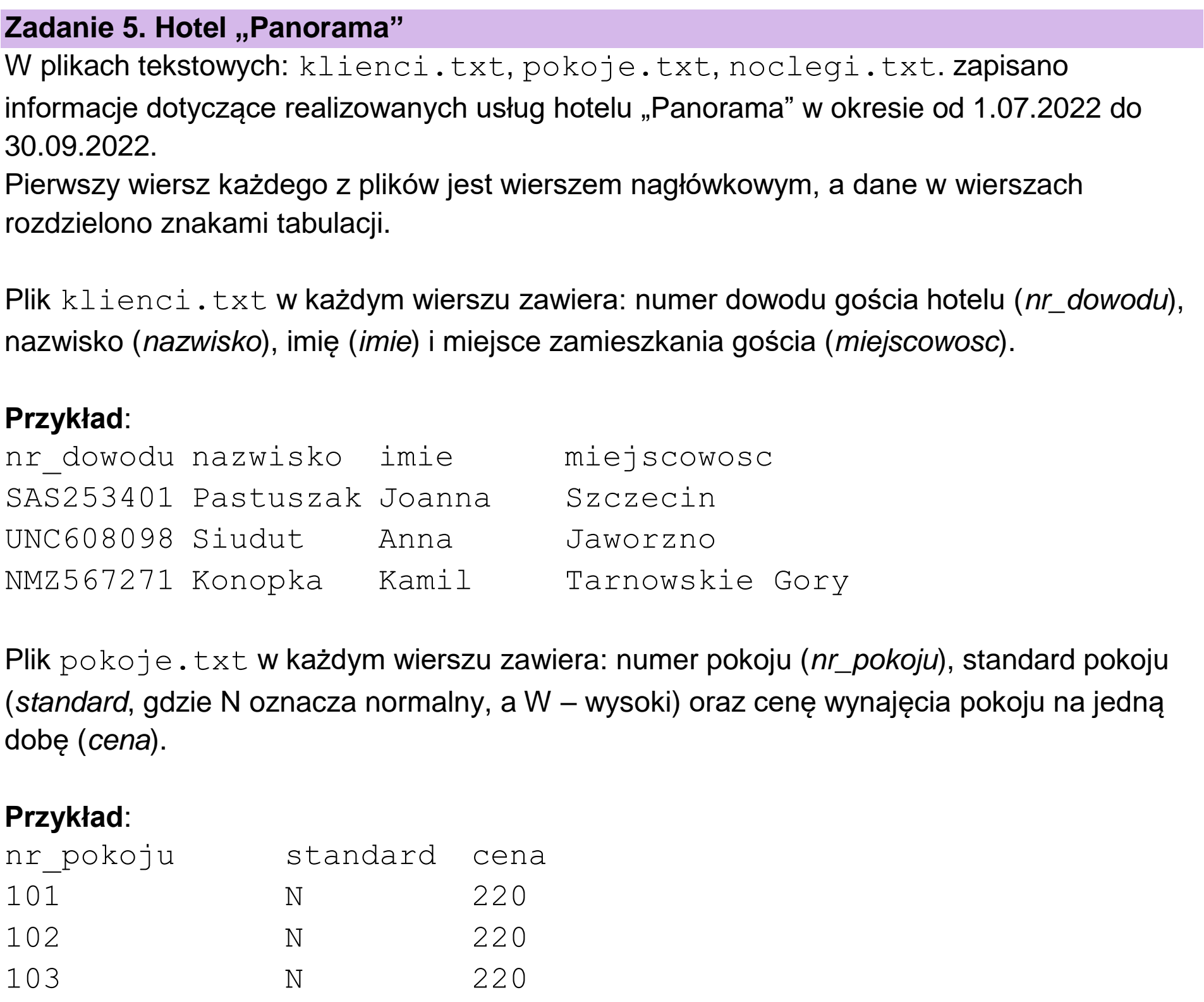 Matura próbna, grudzień 2022, wstęp zadania 5, fragment 1