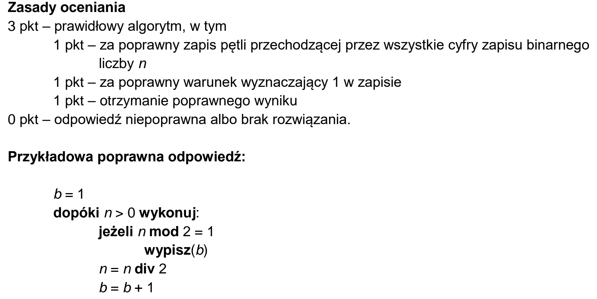 Matura próbna, grudzień 2024, odpowiedź do zadania 1.2