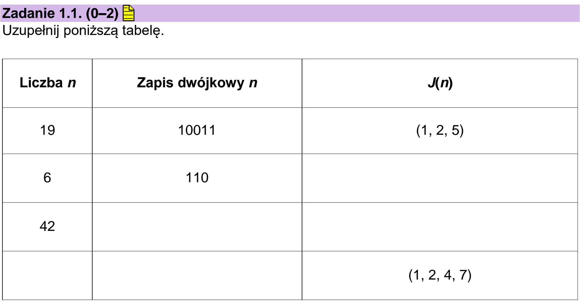 Matura próbna, grudzień 2024, zadanie 1.1