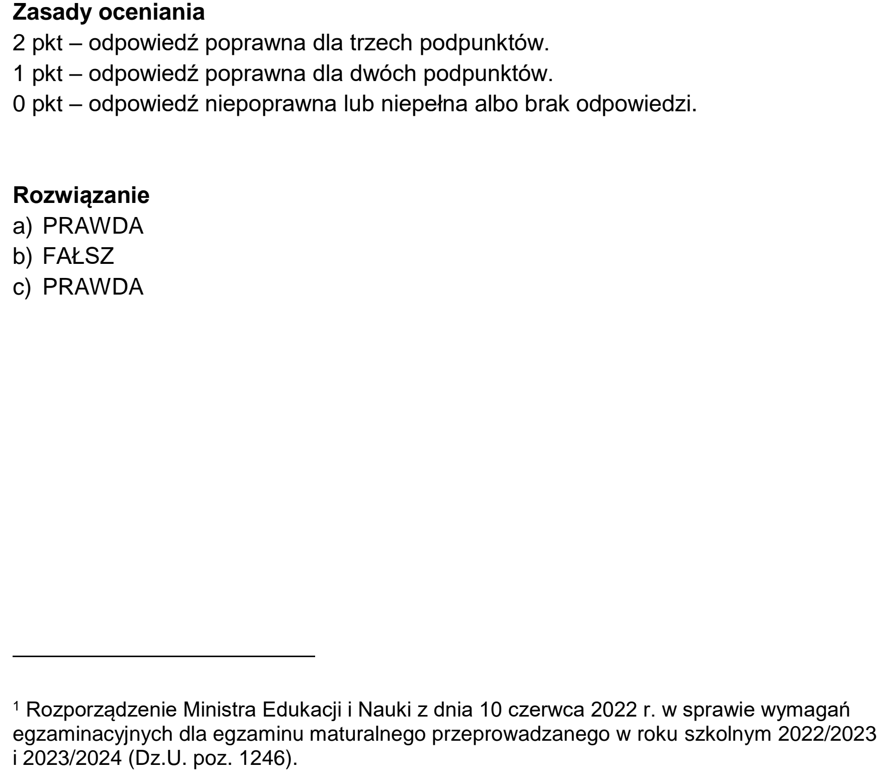 Matura, maj 2024, odpowiedź do zadania 1.1