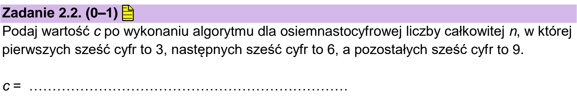 Matura, maj 2024, zadanie 2.2