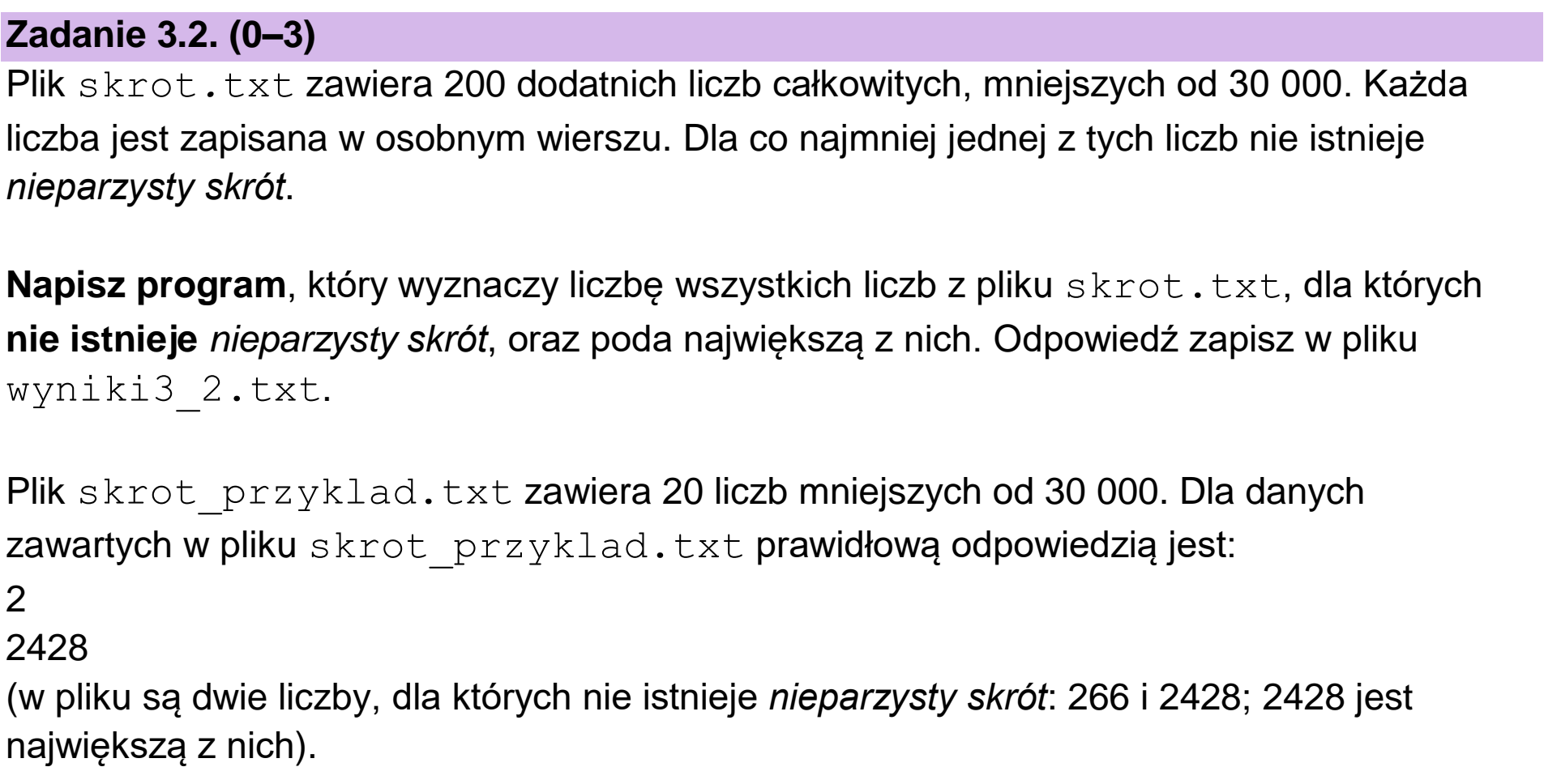 Matura, maj 2024, zadanie 3.2