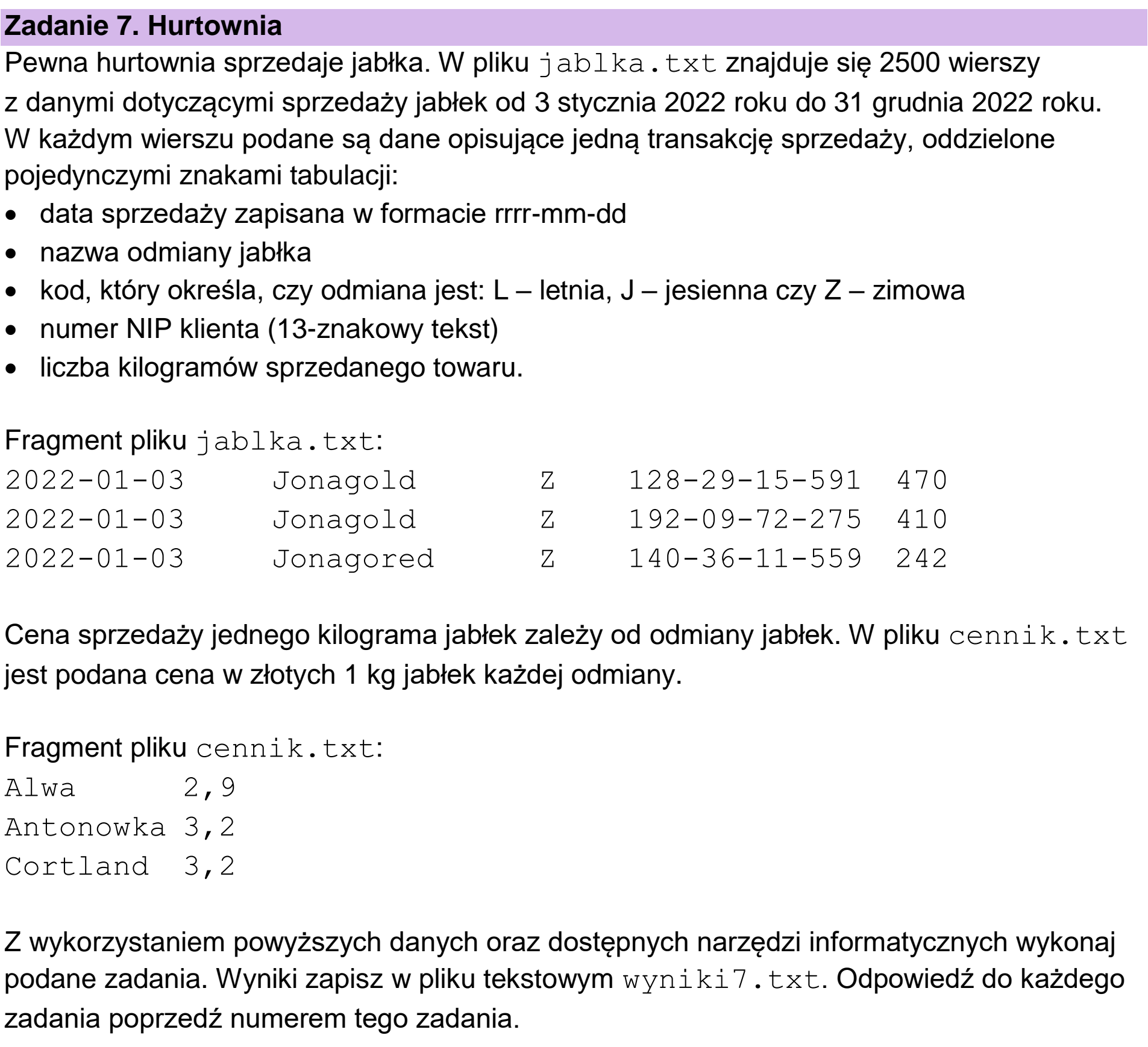 Matura, maj 2024, wstęp zadania 7