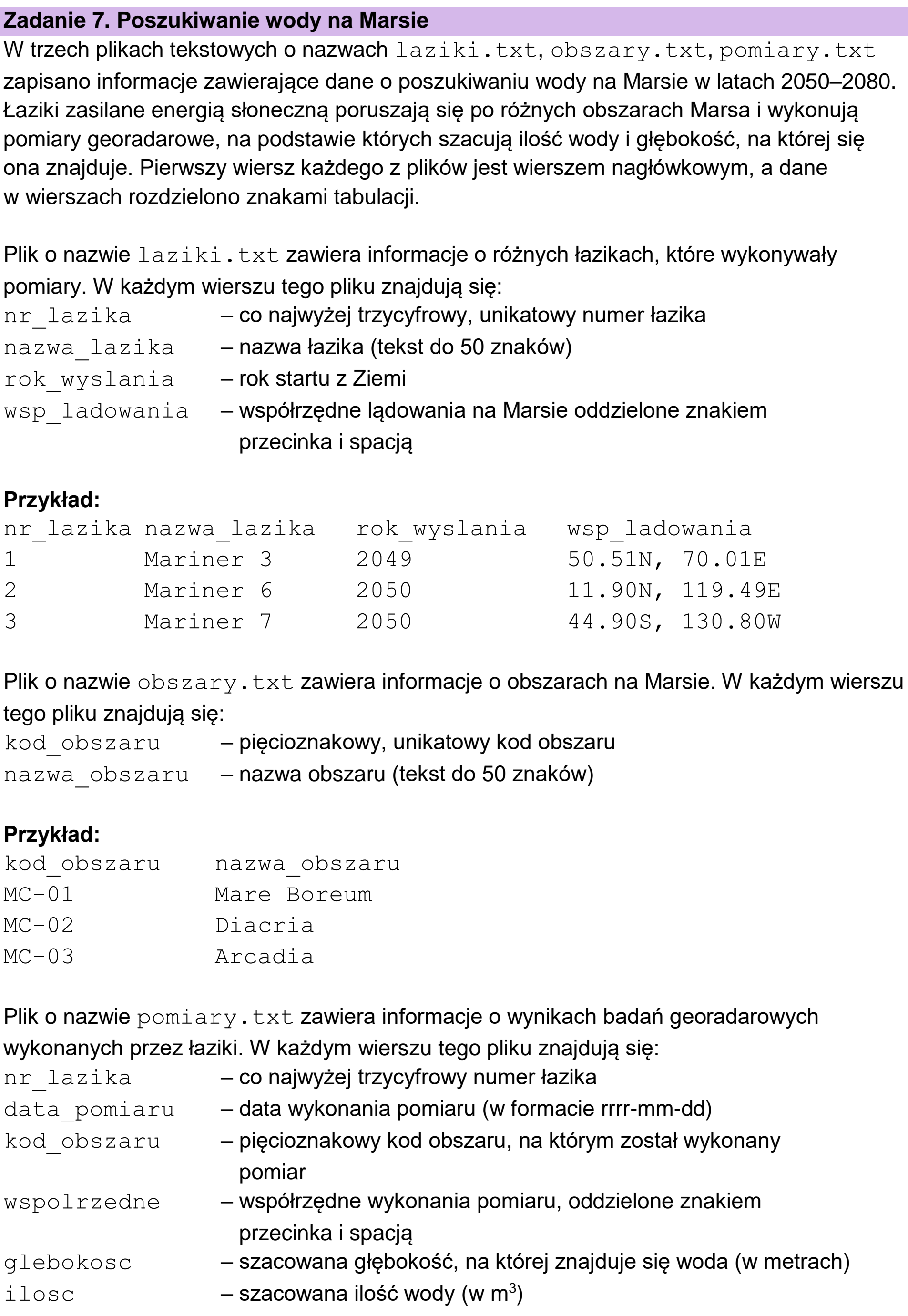 Matura, maj 2025, wstęp zadania 7, fragment 1