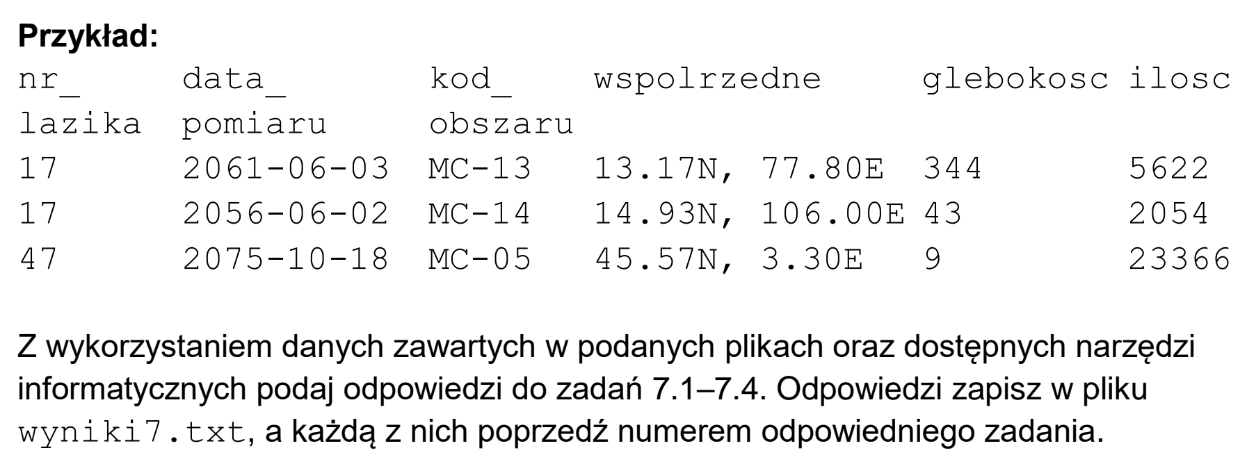 Matura, maj 2025, wstęp zadania 7, fragment 2