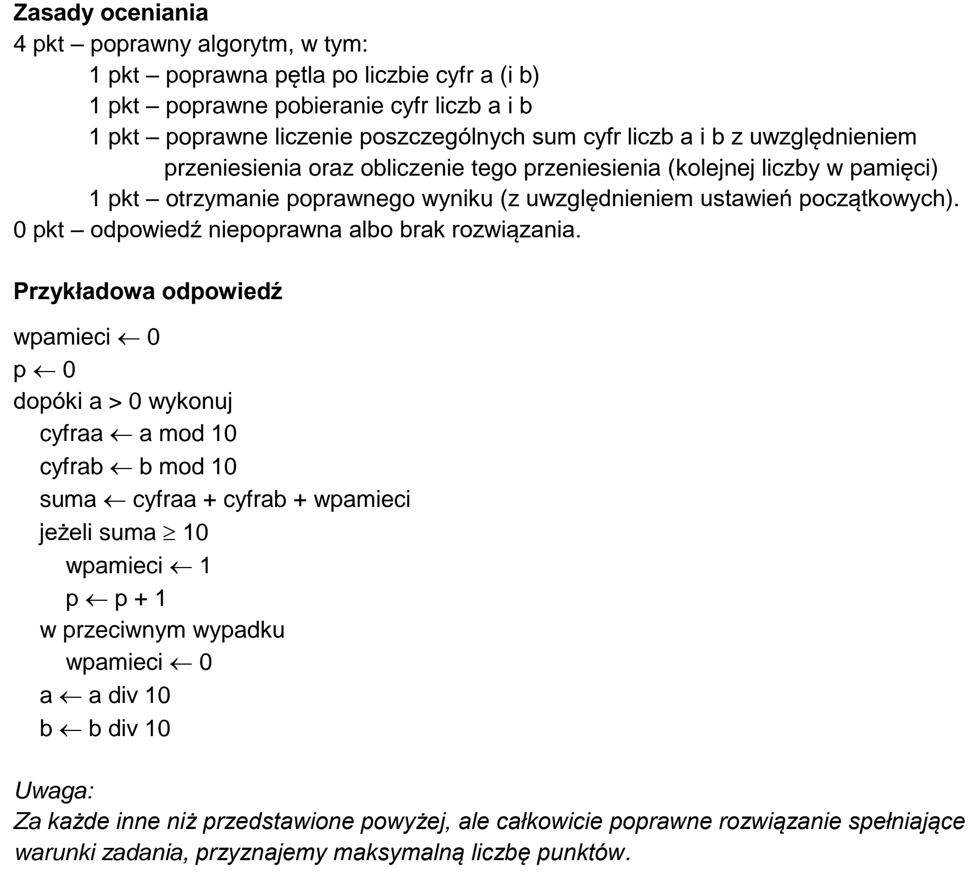 Matura, maj 2026, odpowiedź do zadania 2.2