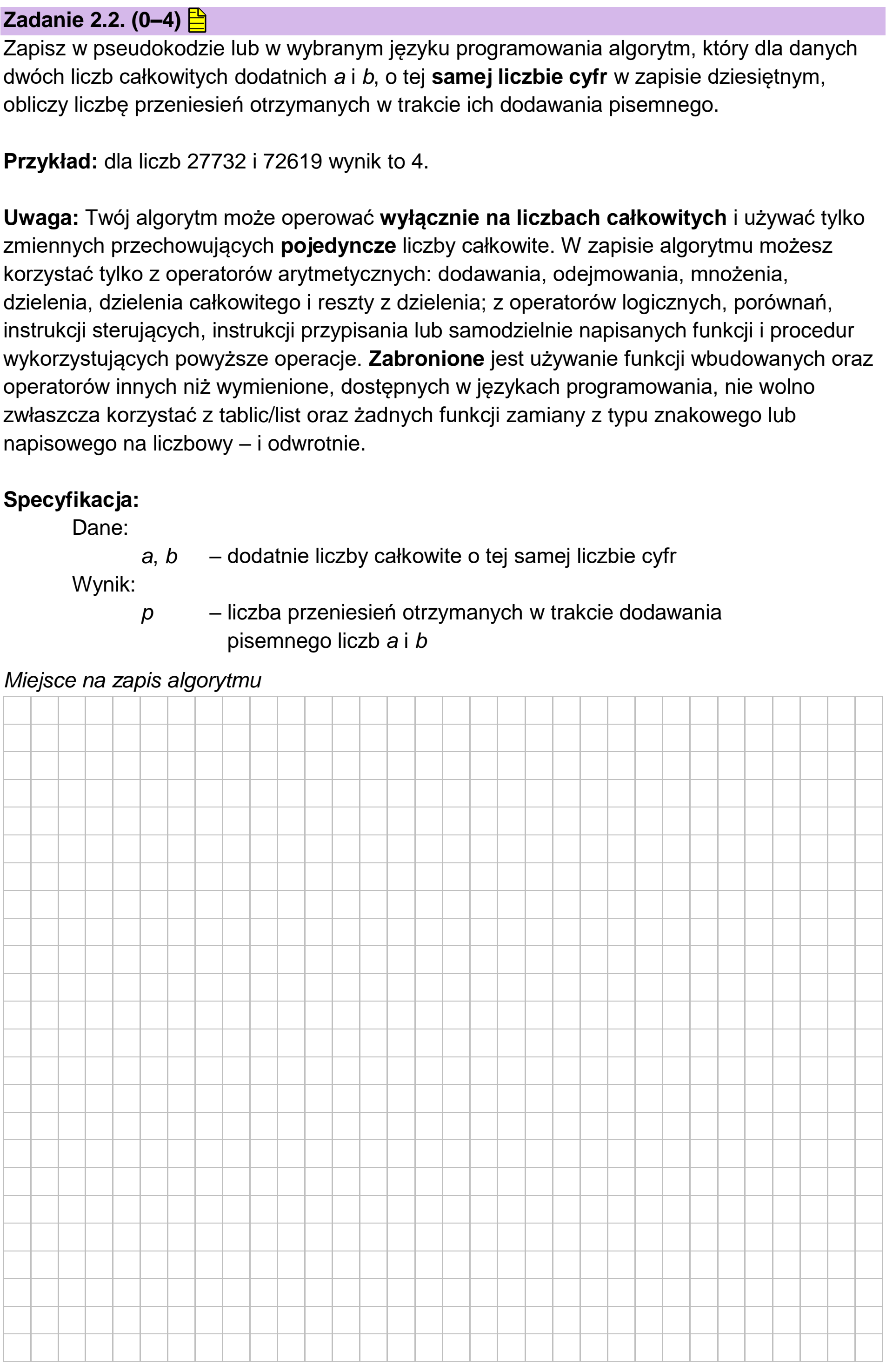 Matura, maj 2026, zadanie 2.2, fragment 1