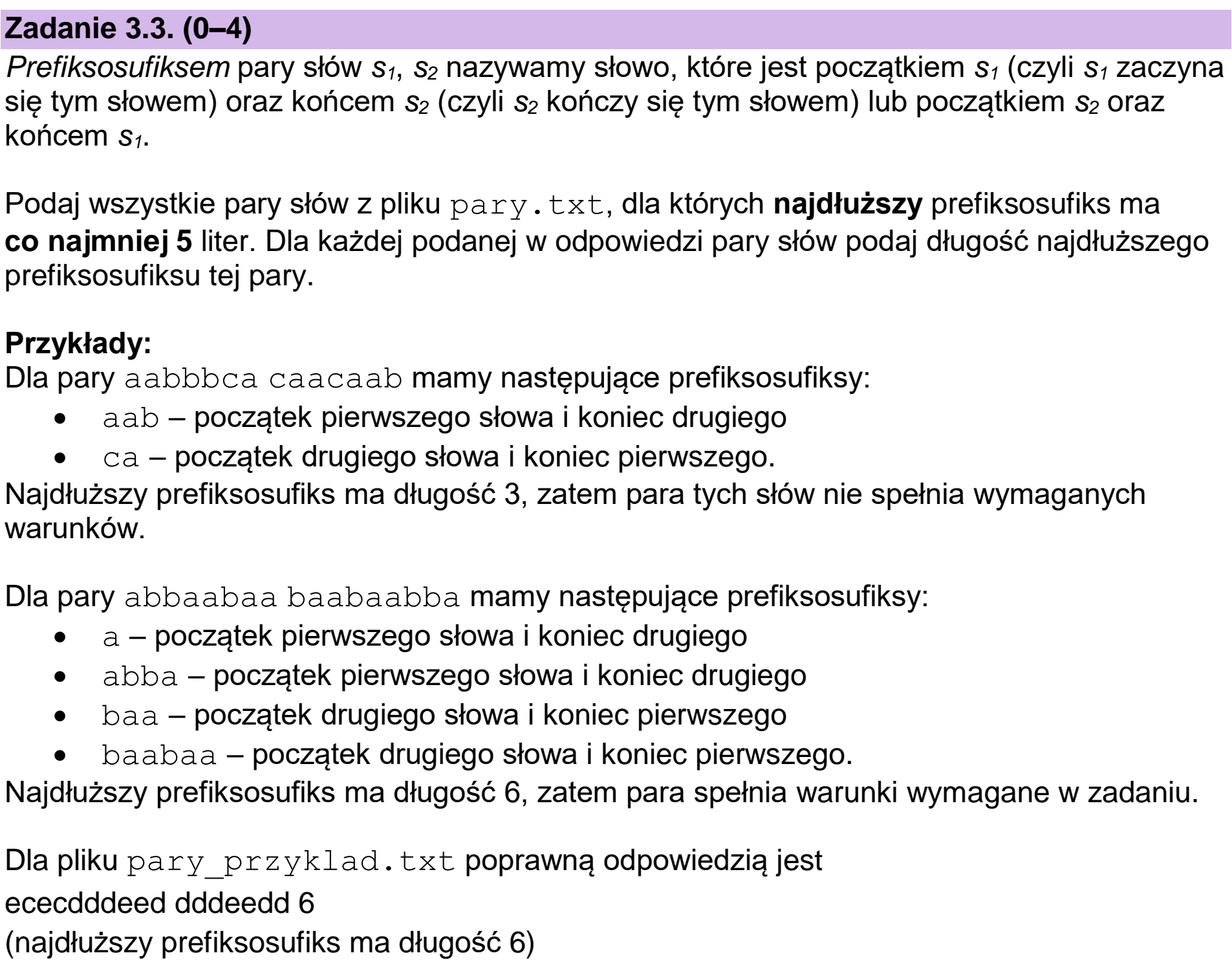 Matura, maj 2026, zadanie 3.3