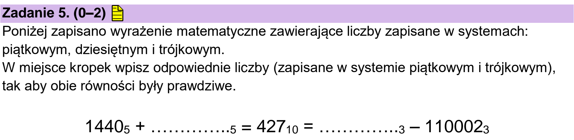 Matura, maj 2026, podgląd zadania 5