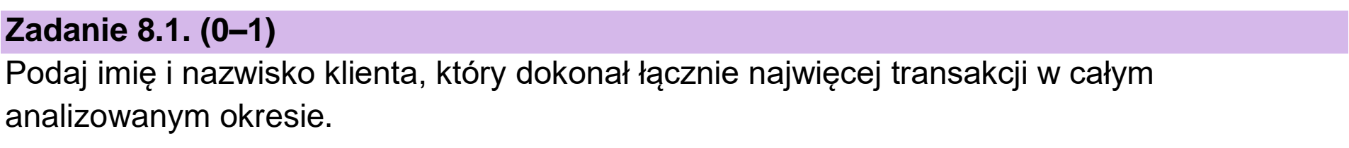 Matura, maj 2026, zadanie 8.1