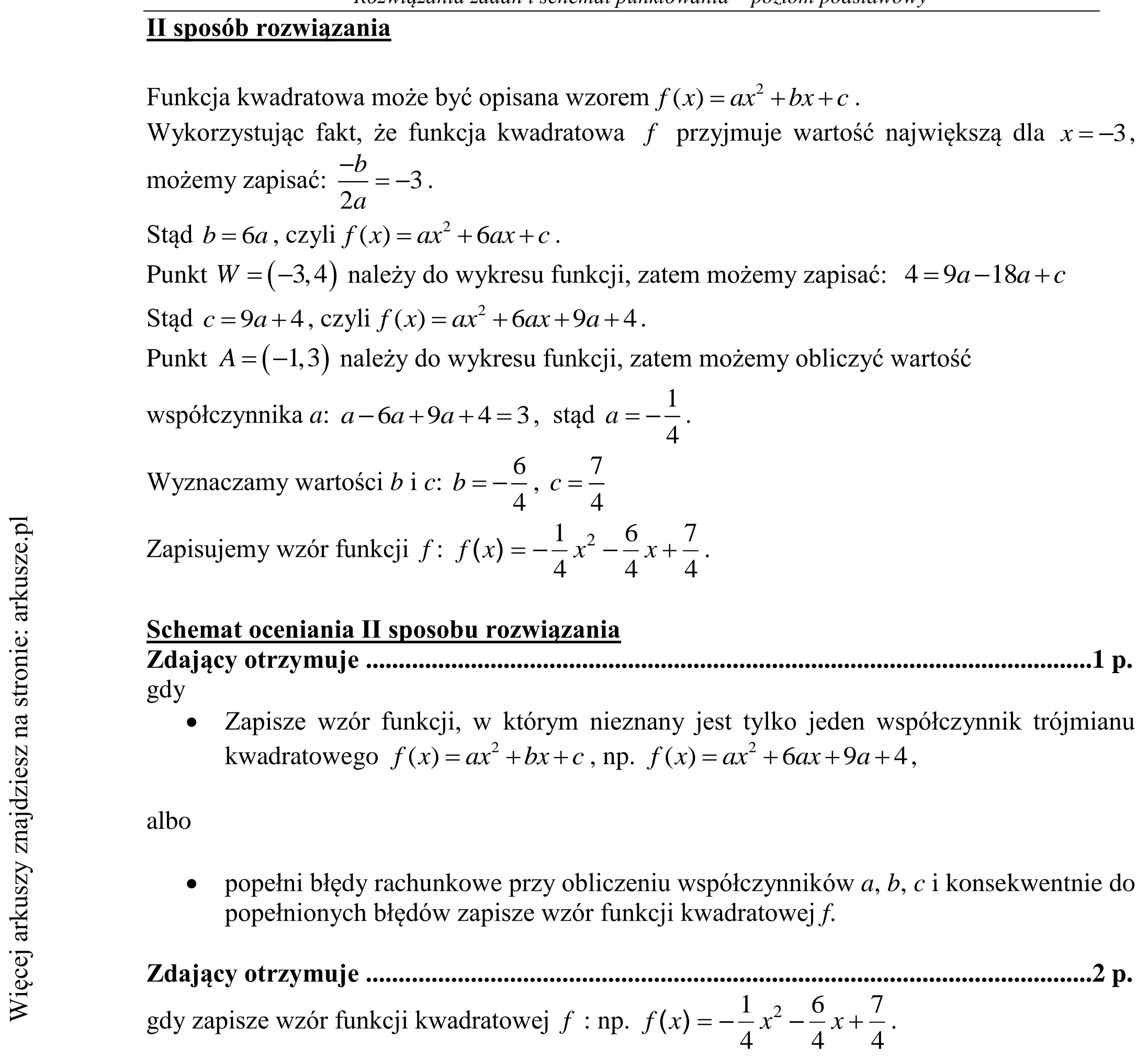 Matura dodatkowa, czerwiec 2015, odpowiedź do zadania 30, fragment 2