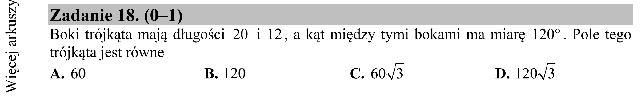 Matura dodatkowa, czerwiec 2015, podgląd zadania 18