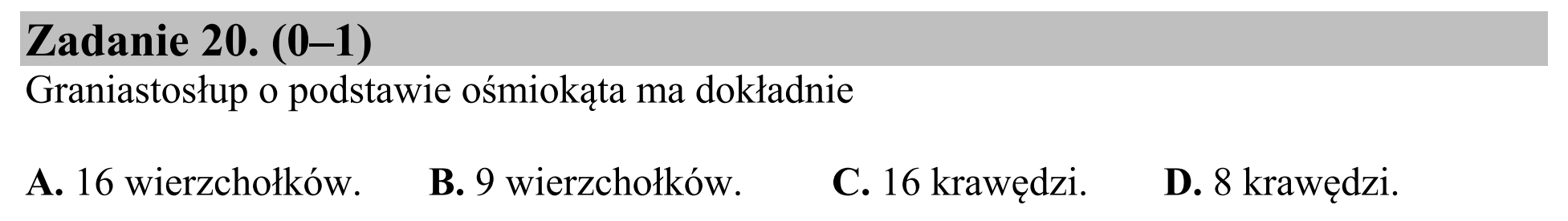 Matura dodatkowa, czerwiec 2015, podgląd zadania 20