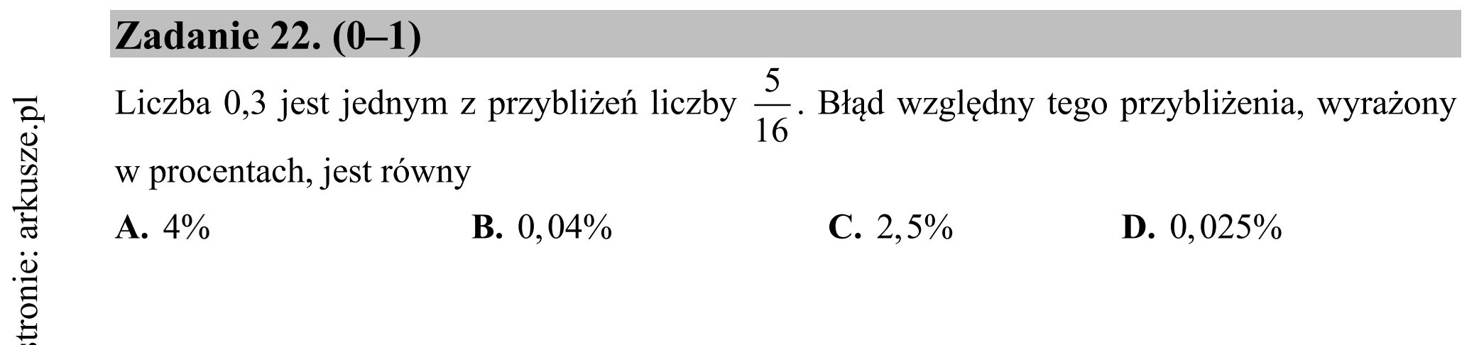 Matura dodatkowa, czerwiec 2015, podgląd zadania 22