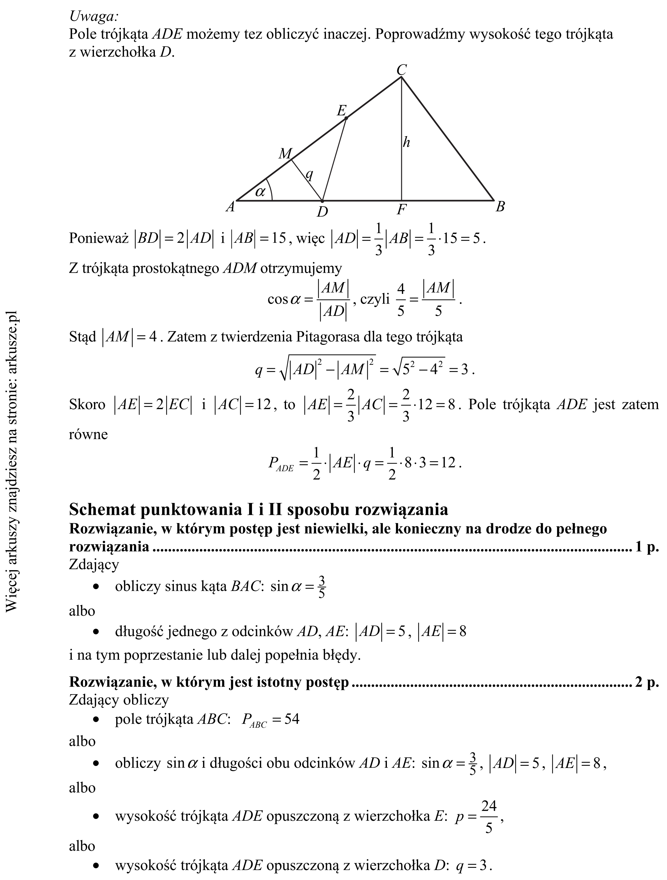 Matura dodatkowa, czerwiec 2016, odpowiedź do zadania 30, fragment 3