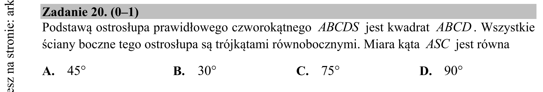 Matura dodatkowa, czerwiec 2016, podgląd zadania 20