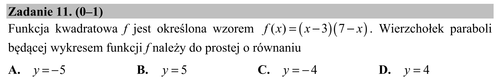 Matura dodatkowa, czerwiec 2017, podgląd zadania 11