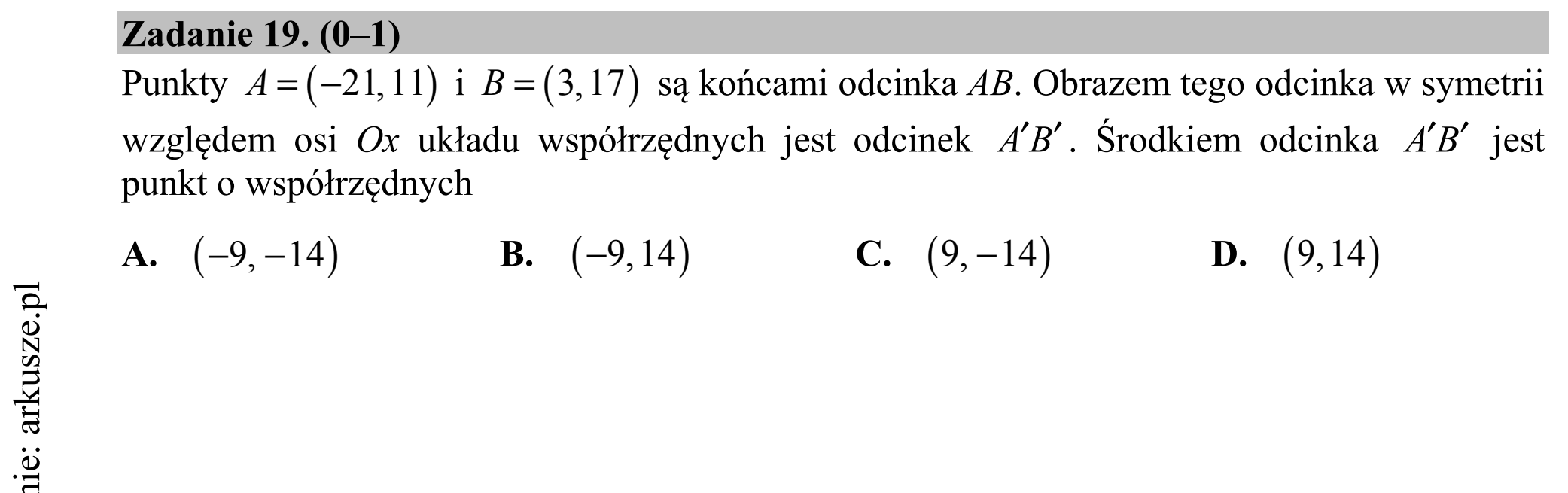 Matura dodatkowa, czerwiec 2017, podgląd zadania 19