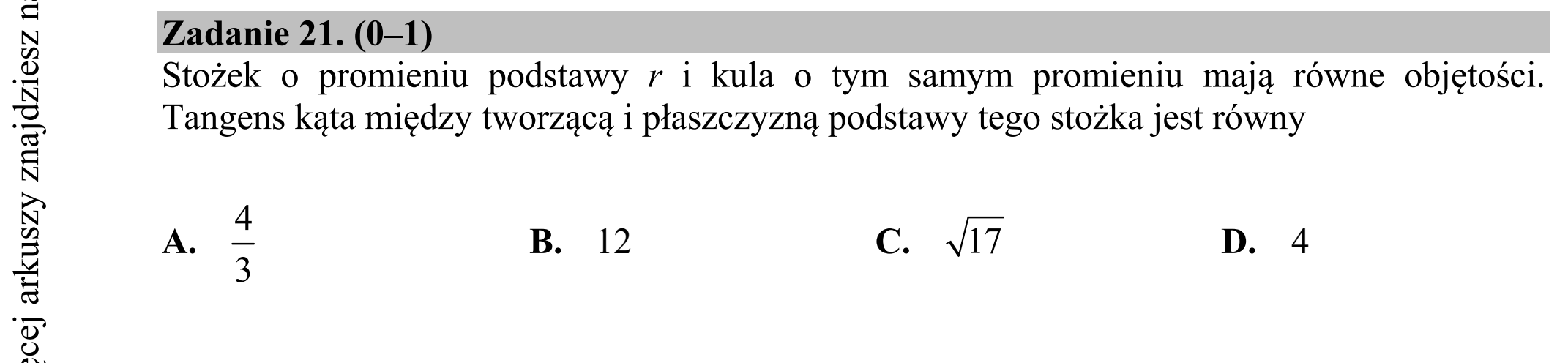 Matura dodatkowa, czerwiec 2018, podgląd zadania 21