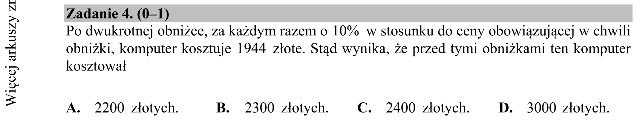 Matura dodatkowa, czerwiec 2018, podgląd zadania 4