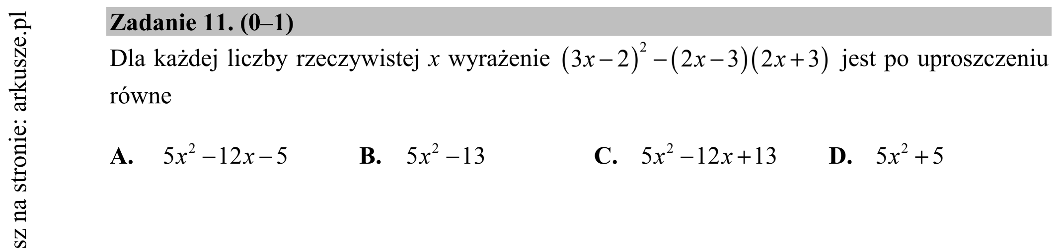 Matura dodatkowa, czerwiec 2019, podgląd zadania 11