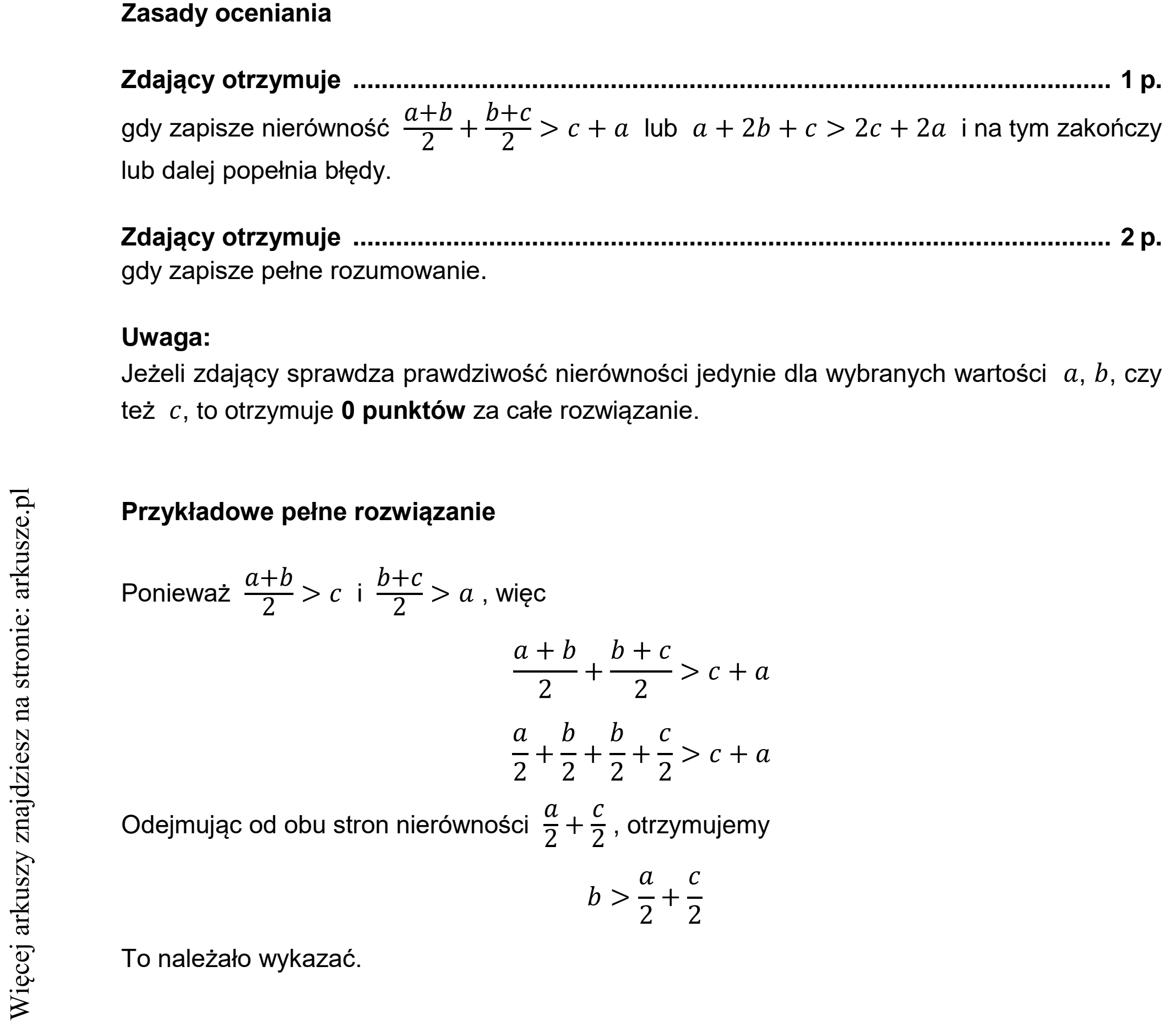 Matura dodatkowa, czerwiec 2021, odpowiedź do zadania 30
