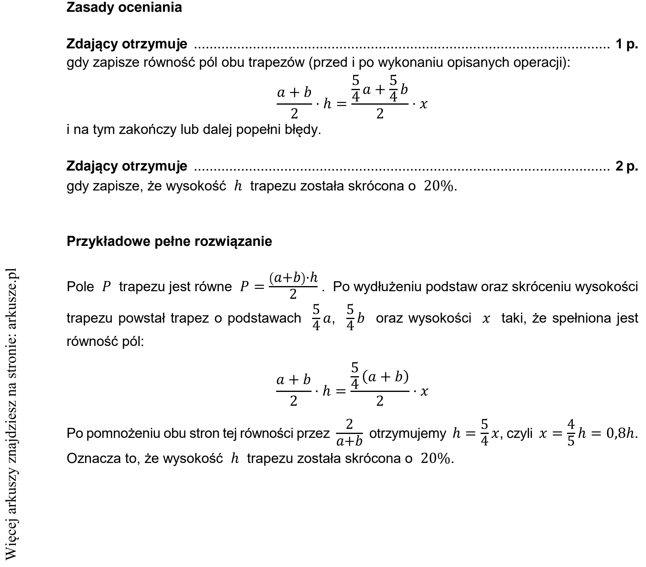 Matura dodatkowa, czerwiec 2021, odpowiedź do zadania 32