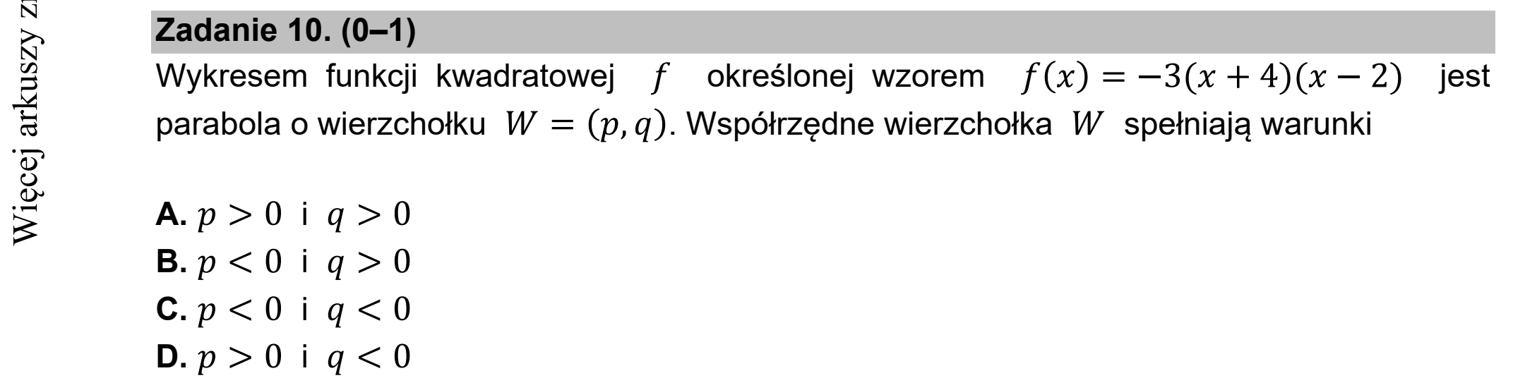 Matura dodatkowa, czerwiec 2021, podgląd zadania 10