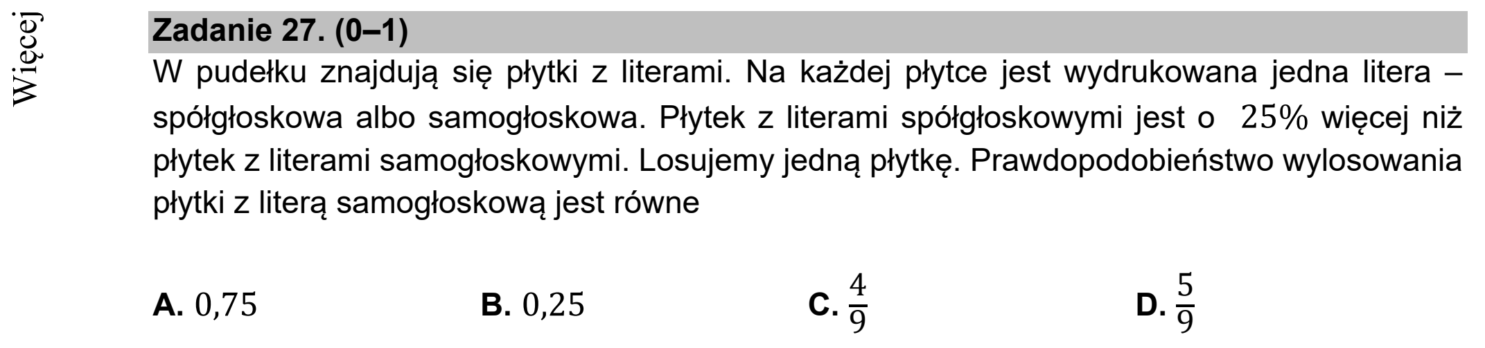 Matura dodatkowa, czerwiec 2021, podgląd zadania 27