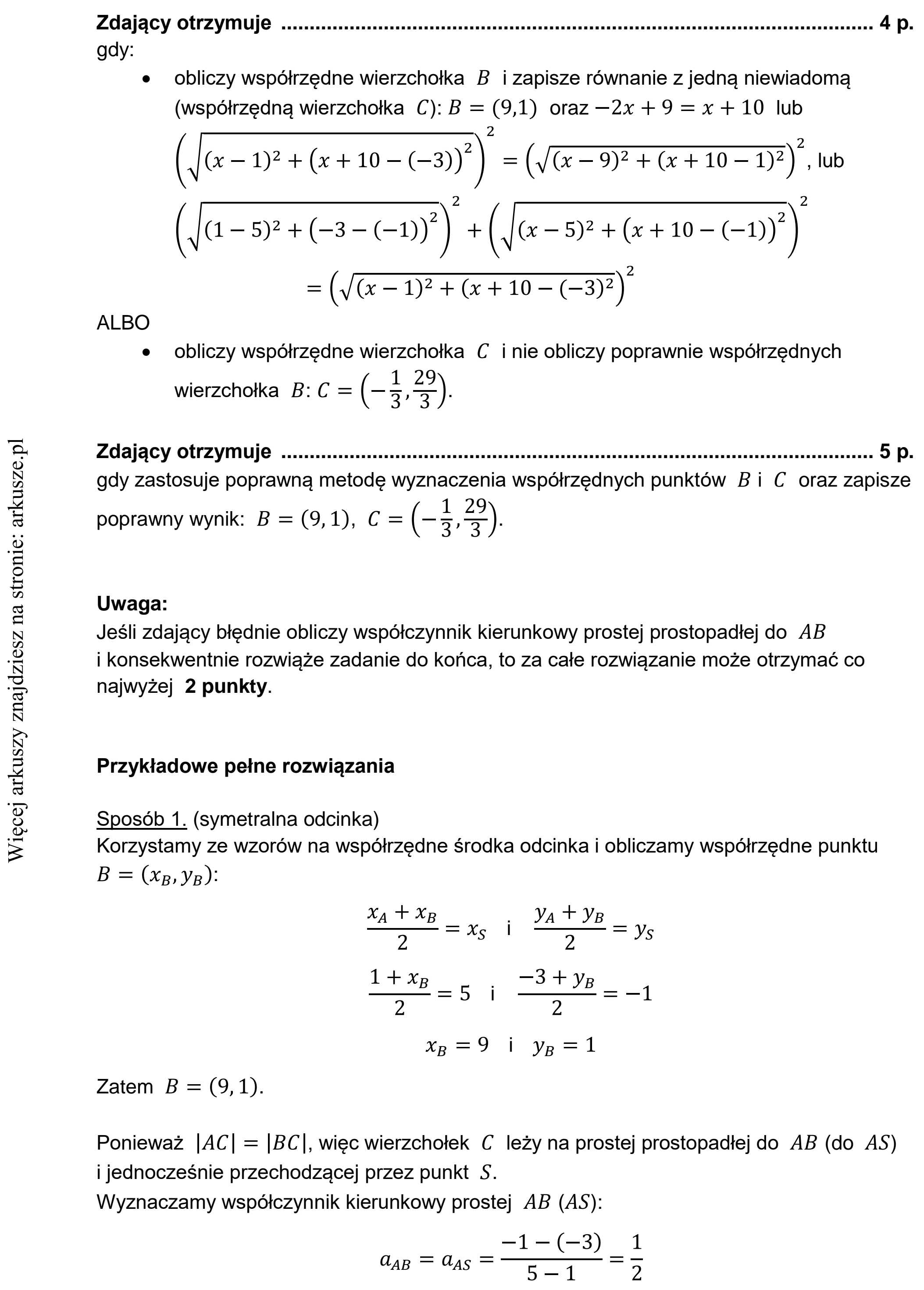 Matura dodatkowa, czerwiec 2022, odpowiedź do zadania 35, fragment 2