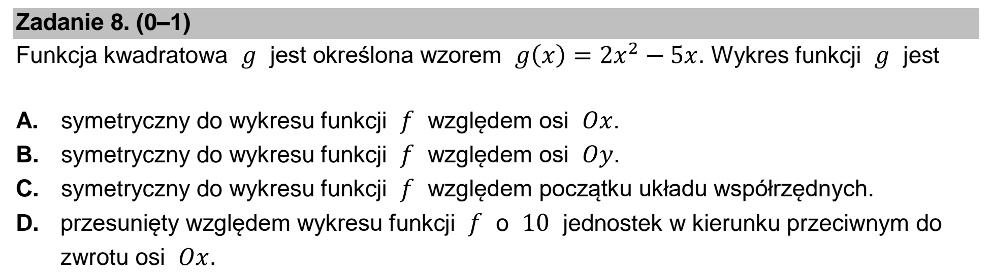 Matura dodatkowa, czerwiec 2022, podgląd zadania 8
