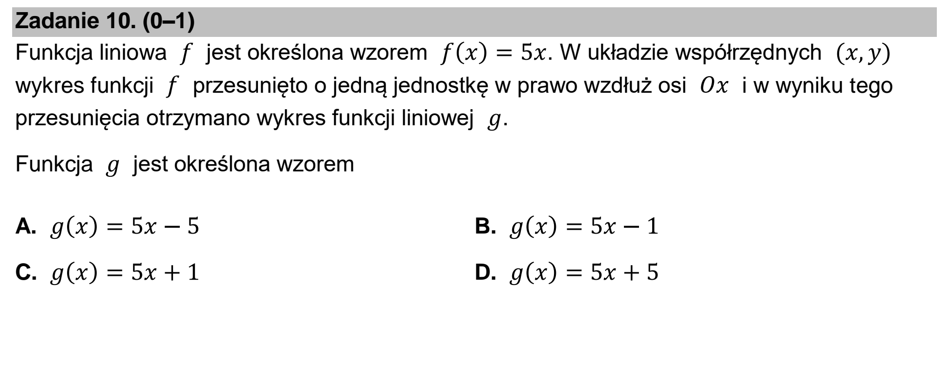 Matura dodatkowa, czerwiec 2025, podgląd zadania 10