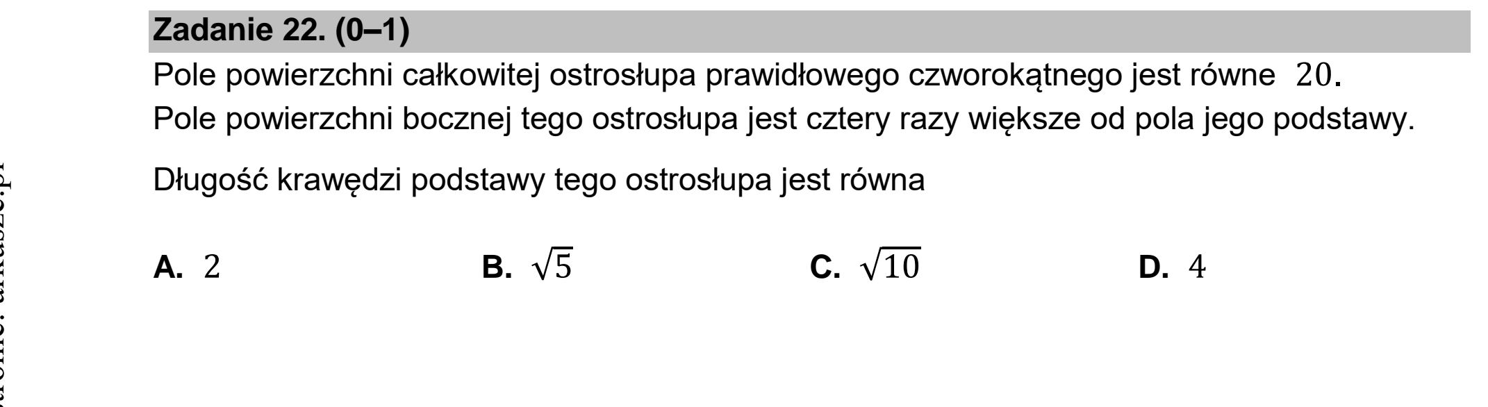 Matura dodatkowa, czerwiec 2025, podgląd zadania 22
