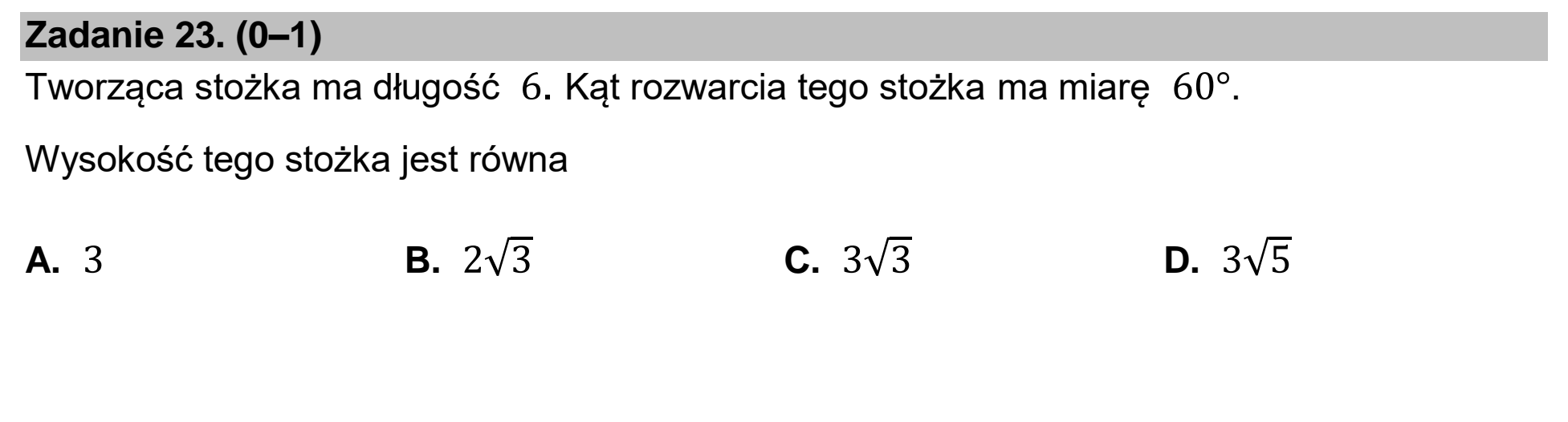 Matura dodatkowa, czerwiec 2025, podgląd zadania 23