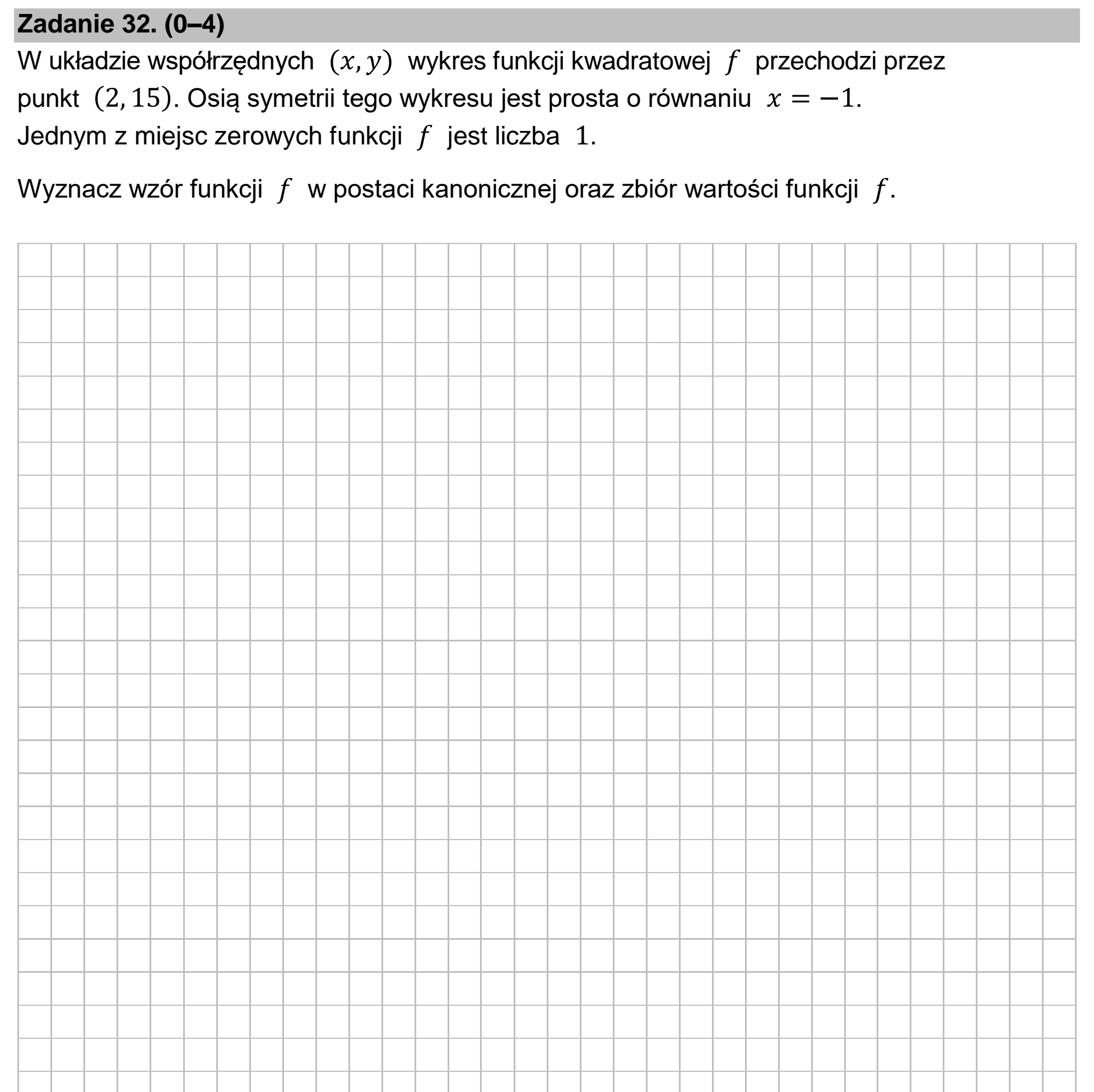 Matura dodatkowa, czerwiec 2025, podgląd zadania 32