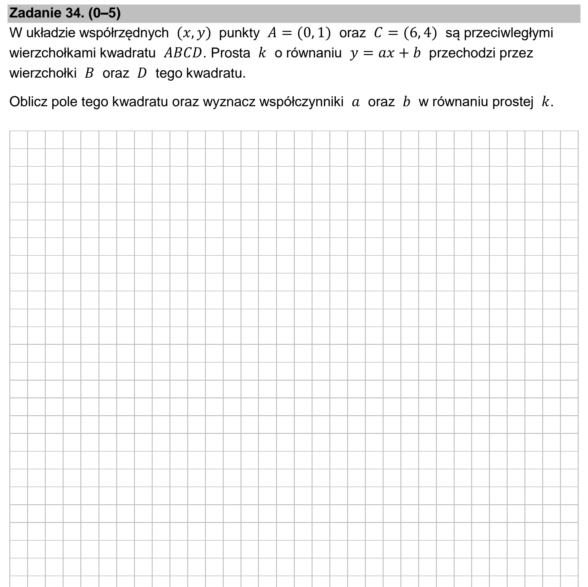 Matura dodatkowa, czerwiec 2025, podgląd zadania 34