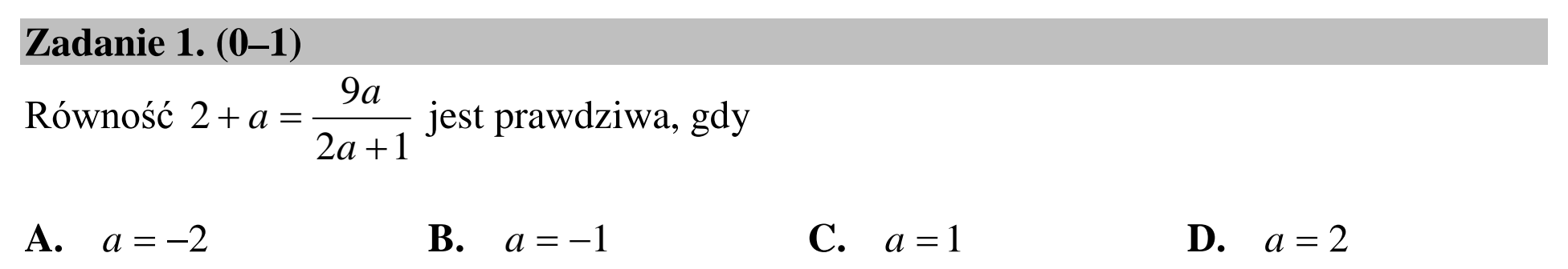 Matura dodatkowa, lipiec 2020, podgląd zadania 1