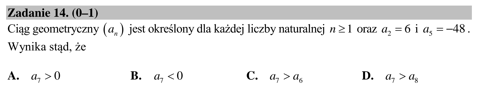Matura dodatkowa, lipiec 2020, podgląd zadania 14