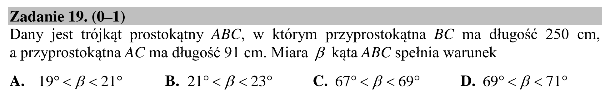 Matura dodatkowa, lipiec 2020, podgląd zadania 19