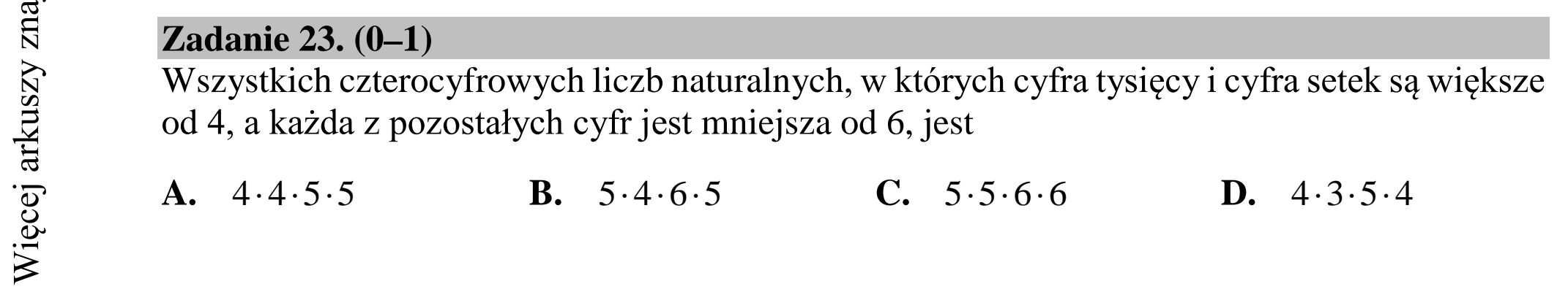 Matura dodatkowa, lipiec 2020, podgląd zadania 23