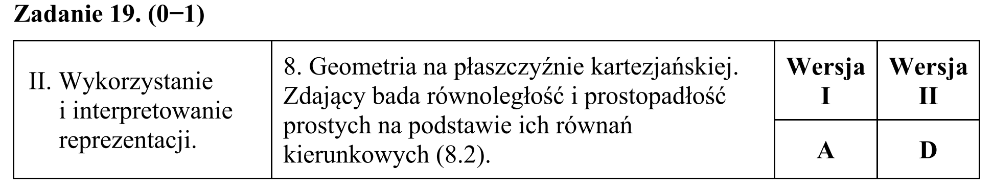 Matura, maj 2015, odpowiedź do zadania 19