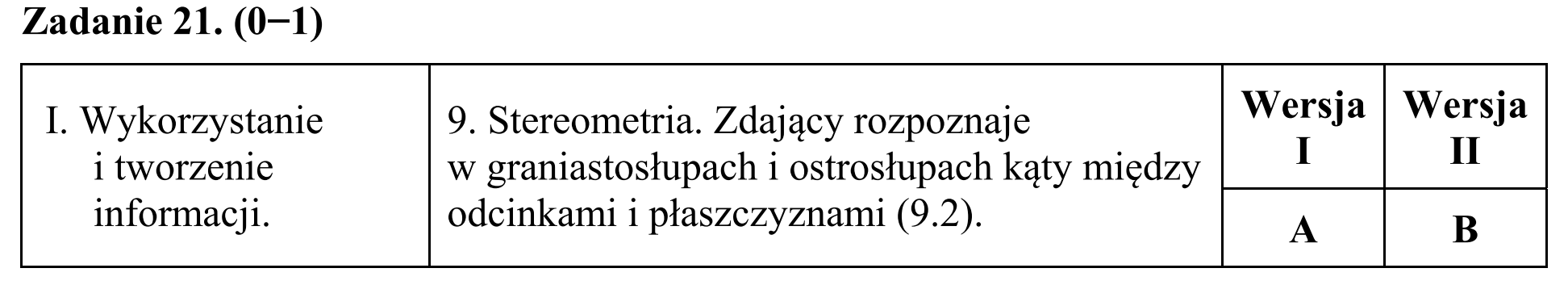 Matura, maj 2015, odpowiedź do zadania 21