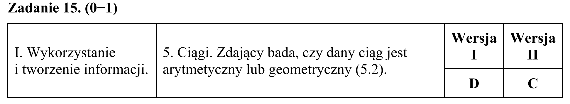 Matura, maj 2016, odpowiedź do zadania 15