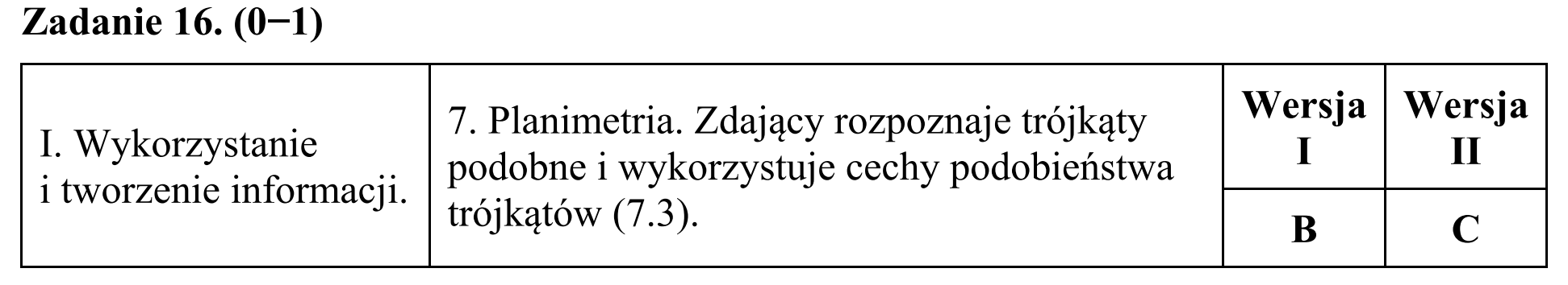 Matura, maj 2016, odpowiedź do zadania 16